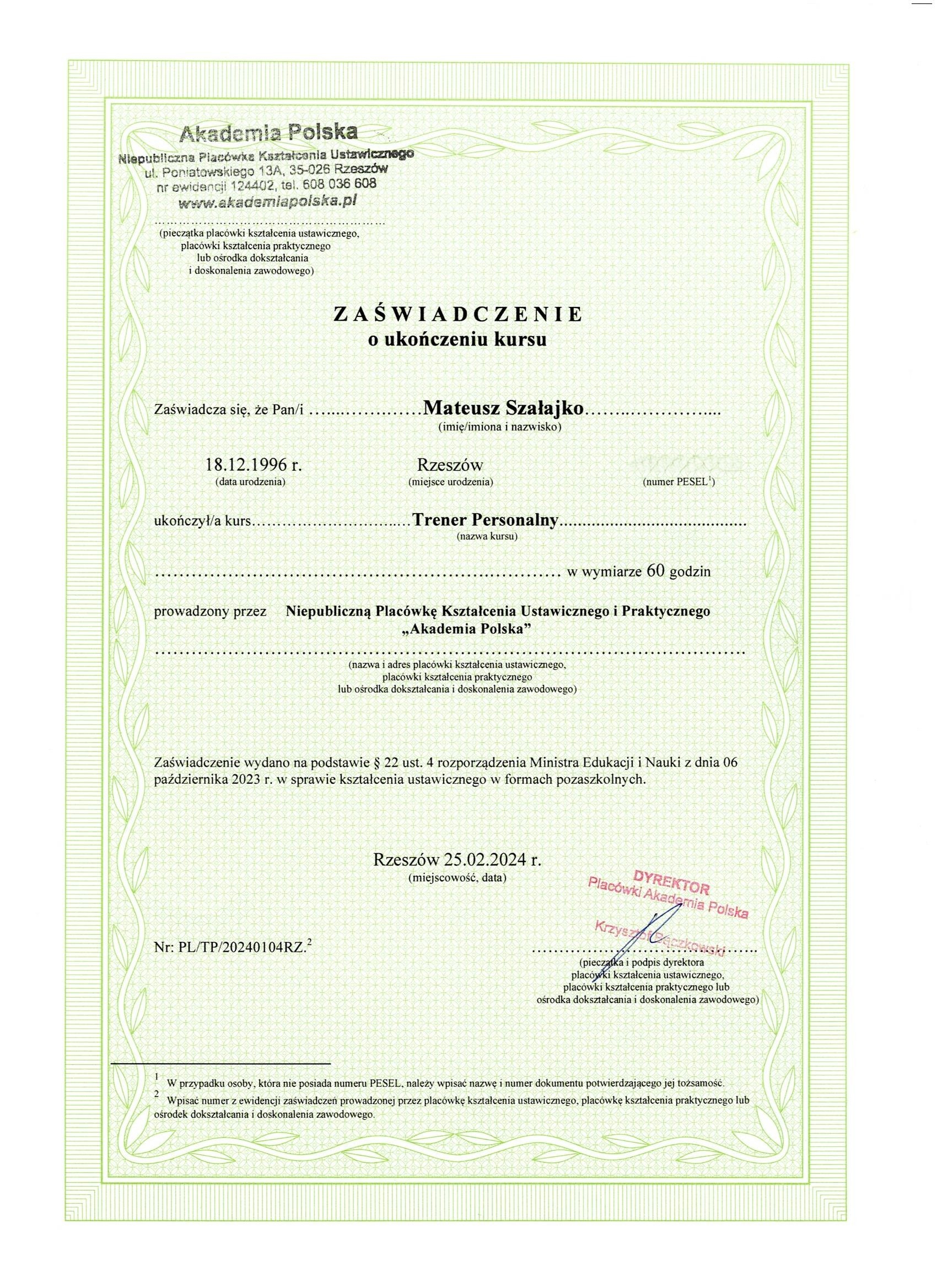 trener personalny